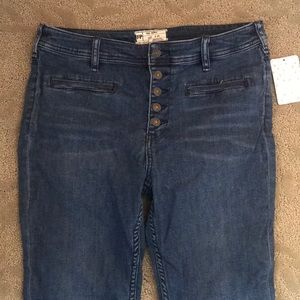 Free People button fly flare jeans